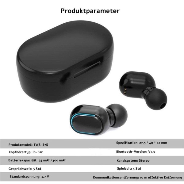 Trådlöst Bluetooth headset stereo mini hög ljudkvalitet touch TWS in-ear
