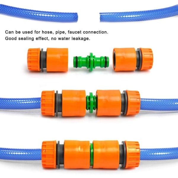 10 stk Plast Hage Slange Hurtigkobling, Hage Slange Kobling Hurtigutløsning Sett Slangekoblinger og Adaptere for Hagevanning