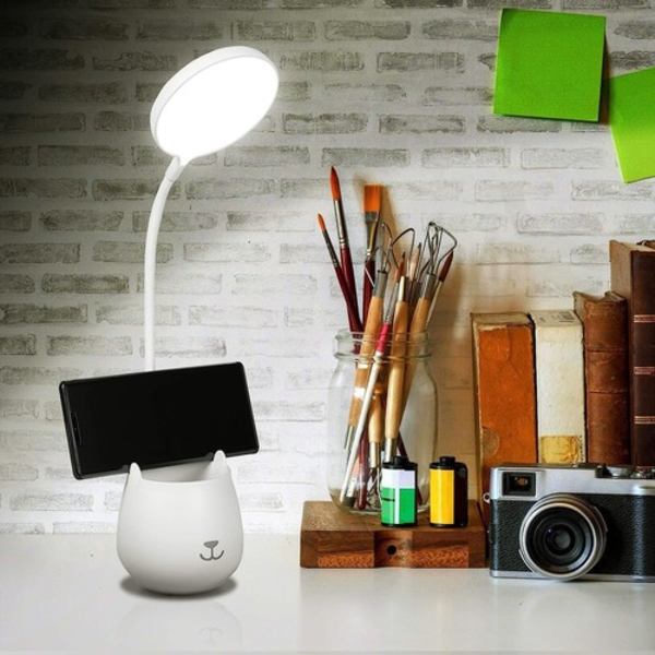 Pöytälamppu, himmennettävä LED-pöytälamppu Yöpöytävalo lapsille kosketuskytkimellä ja kynätelineellä, 24 LED, USB-ladattava Yöpöytälamppu lukemiseen, opiskeluun