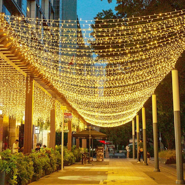100M 1000 LED Jouluvalot LED-valosarja Ulkona Keiju Garland Lomapäivä Hääjuhlat Keiju Garland Valo-Lämmin_Valkoinen_100M_1000LEDS