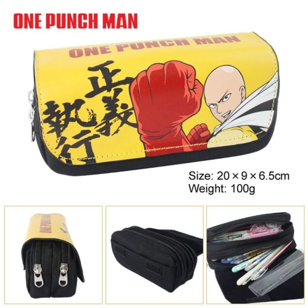 Anime One Punch Man Saitama Genos Case Barnens pennask Brevpapper Svart