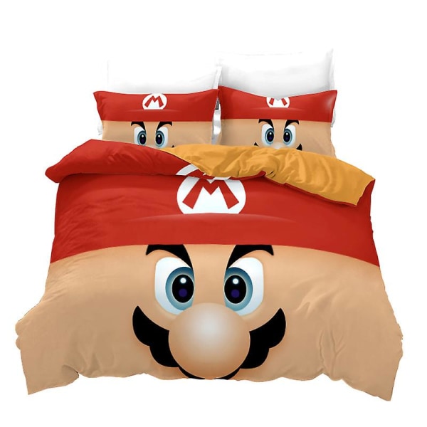 Mario 22# Hjemmetekstil Mario Quilt Cover Digital Print Tredelt sett 3d