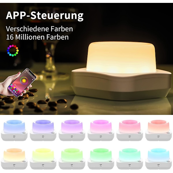 Børns LED-nattelys, nattelyslampe med bevægelsessensor, babypleje-nattelys, dæmpbar, APP-styret dæmpbar RGB Smart Atmosphere LED-nattelys