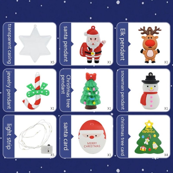Julekalender med mini-ophæng til nedtælling til jul