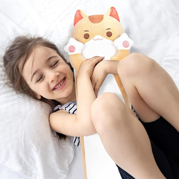 Fyldt dyr Kawaii katteplys pude fyldte legetøj lys orange kat 50 CM