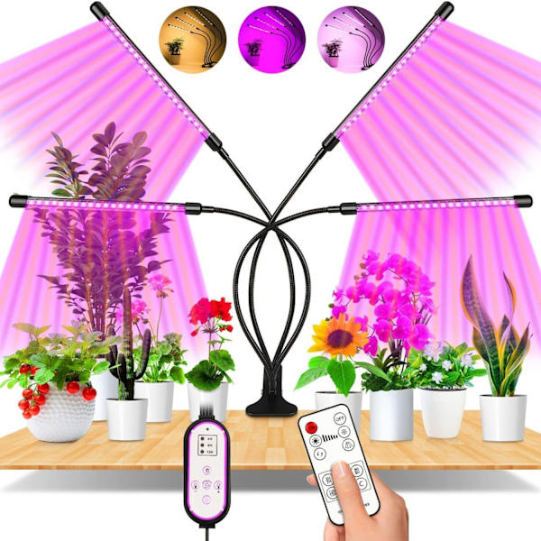 Kasvivalo, LED 360° Kasvivalo Gartenbaubeleuchtung, Kasvivalo 4 päätä Täysi spektri