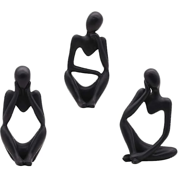 Trendig skulpturfigur Staty Serie Modern ihålig dekoration --3packad