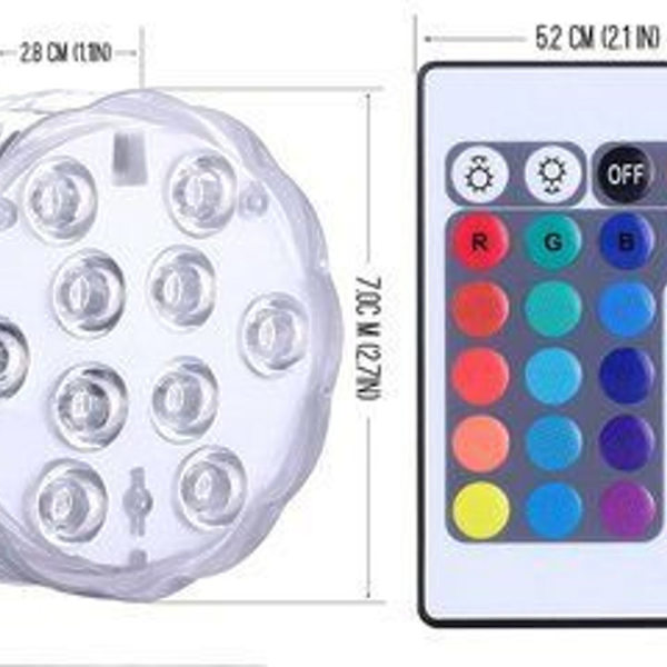 LED Akvarium Undervands Farverige Lys Fjernbetjening Spotlight Fest Dekoration