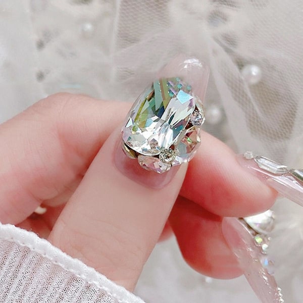 70 st Multi Shapes Glas Flatback Kristall Strass för Nagelkonst Hantverk, Flatback Strass 3d Dekorationer Flat Back Kristall Stenar Gems Set