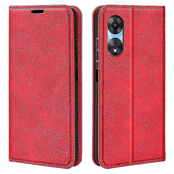 För Oppo A58 5g Full Protection Phone Case Pu Läder Magnetisk Auto-absorberad Hud-touch Feeling Flip Wallet Cover Stativ
