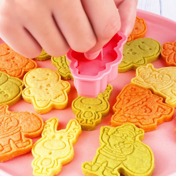 Juleform Cutter Mold Sæt 6 Stykke Mønster Køkken Diy Bageform Til Kiks Kager Fondant Kager