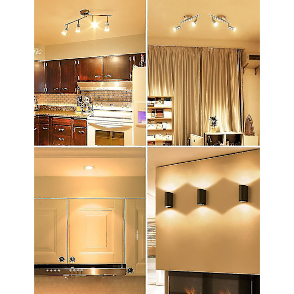 Gu10 LED-lampor, Varmvitt 2700k, 4w 345lm, 50w Halogen Spotpght Bulb Ekvivalent, Energisparande Gu10 Led Pght Bulbs, 100 Bred Stråle, Icke-Dimbar, Pack