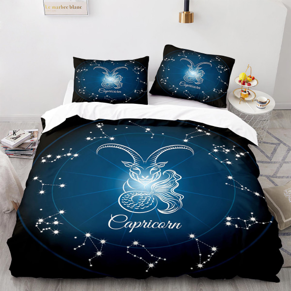 Capricorn K# 3d Digital Tryk Konstellation Tredelt Sæt Firedelt Størrelse Tæppe