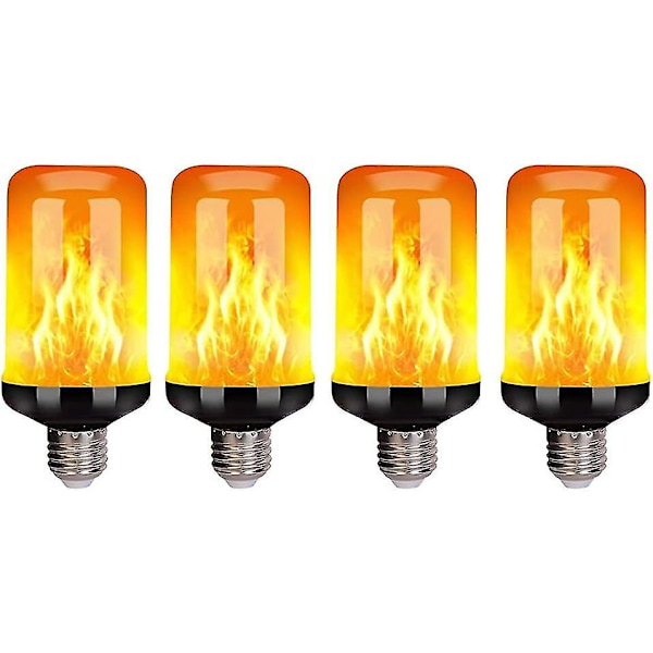 Lågeffektlampa med flammor, E27 5w 4 simuleringslägen för blixt, LED-utomhusbelysning julbelysning (4-pack)