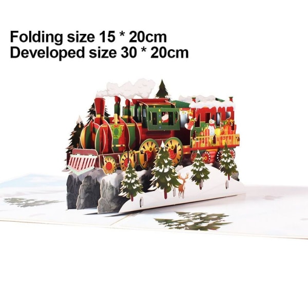 Håndlaget God Jul Pop Up-kort, Håndlaget 3D Popup Stil 2