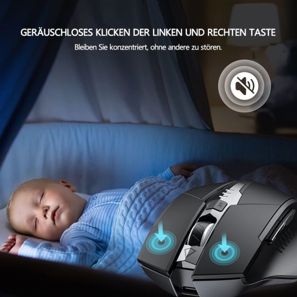 Bluetooth-mus, INPHIC Multi-Device Silent oppladbar Bluetooth trådløs mus