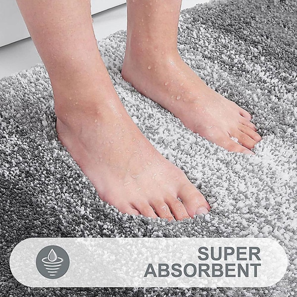 Tykk mikrofiber soveromsmatte baderomsdør absorberende gulvmatte baderomsteppe sklisikker matte