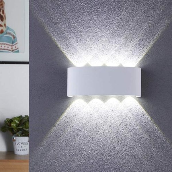 LED innendørs vegglamper - 8W moderne vanntette vegglampe vegglampe dekorasjon aluminium hvit vegglampe for stue soverom korridor