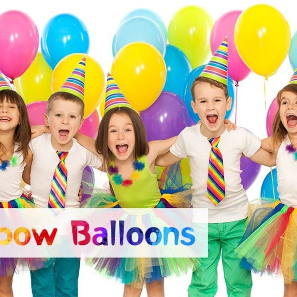 120 ballonger i olika färger, 12 tum, 12 typer av regnbåge