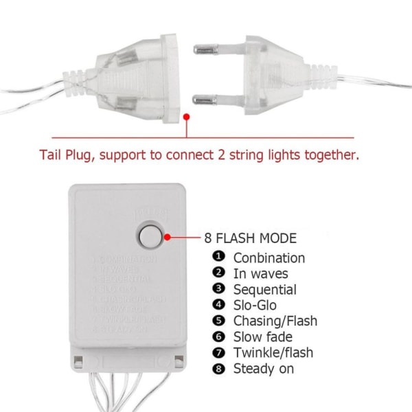 Jule LED-gardin istapp-lys 220V LED-fest