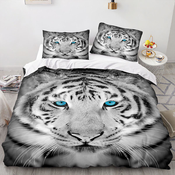 Tiger 13# 3d Hemtextil Sängkläder 3d Tiger Animal Print Quilt Cover Sheet Set med tre