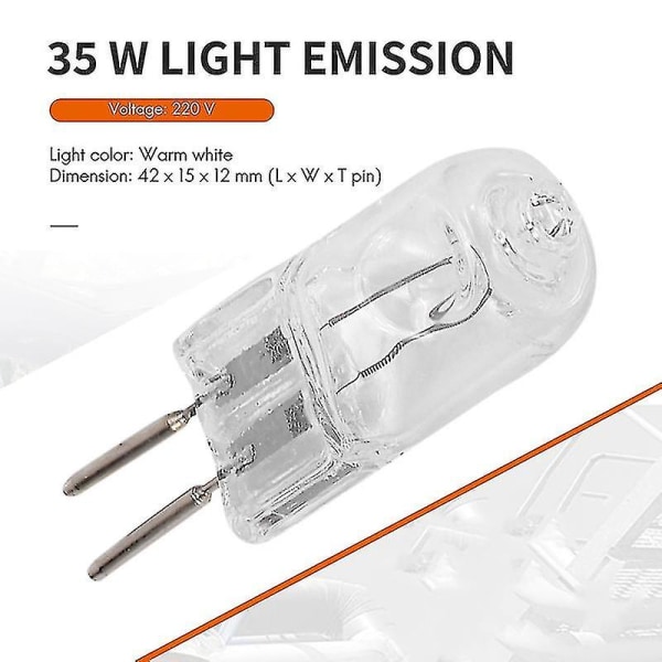 4 35w G5, 3-stifts dubbla halogenvärmare