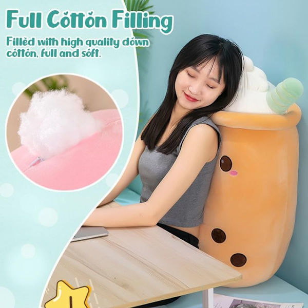 Boba Tea Kos Koselig Plysj, Plysj Fylt Leke Boba Te Kopp Kaffe 50cm