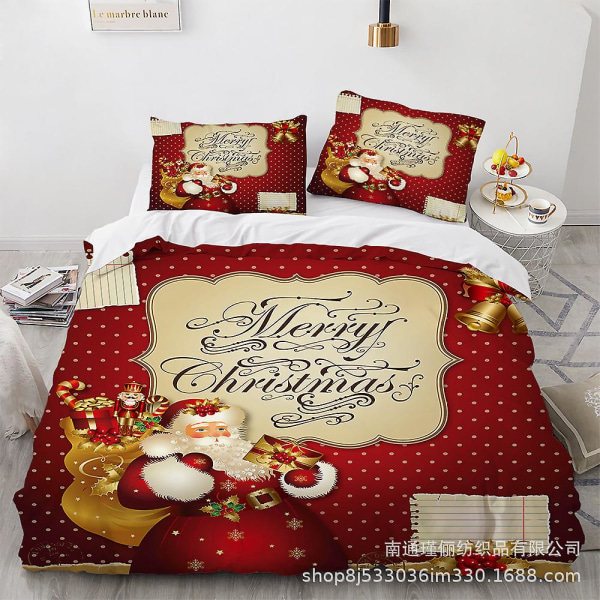 Sdlr-15# Julemanden 3d digitalt trykt sengetøj Tre stykke dæklag sengetøj