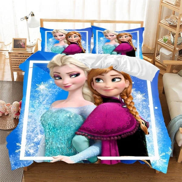 14# tegneserie is og snø animasjonssett 3d digitalt trykk Dynetrekk Princess sengetøysett