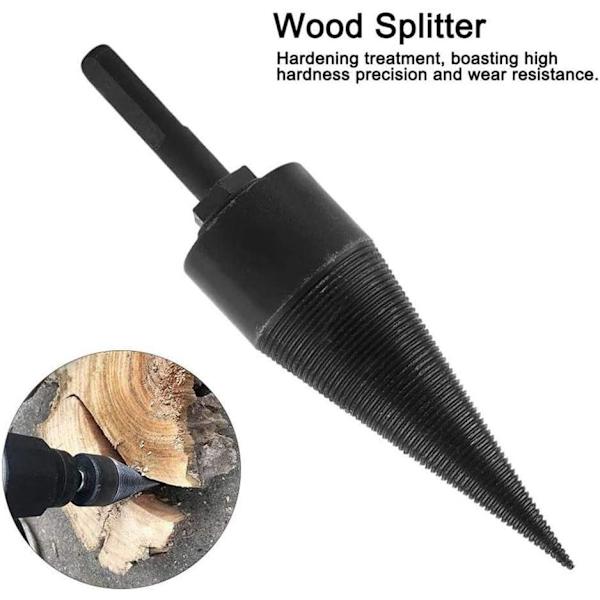 Eldvedsborr Splitter, Spjälkande Vedkonborr, 38mm Vedklyvborr Skruvkon Vedbrytarverktyg