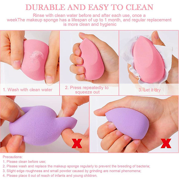 Pcs Oblique Cut Makeup Sponge Set, Foundation Blending Beauty Sponge, multi-colored Makeup Sponges