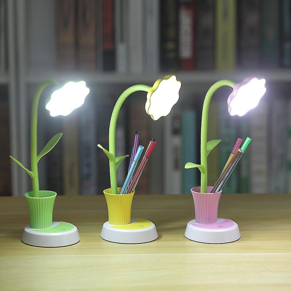 Skrivebordslampe for barn Led øyevern Skrivebordslampe Dimbar (1 stk, gul)