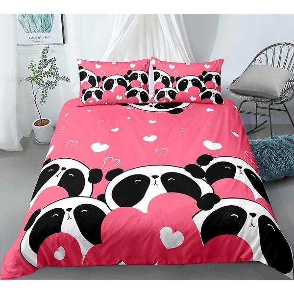 Xm-10# 3d Panda Animal Cute Kit Dynetrekk Tredelt Sett Firedelt Sett
