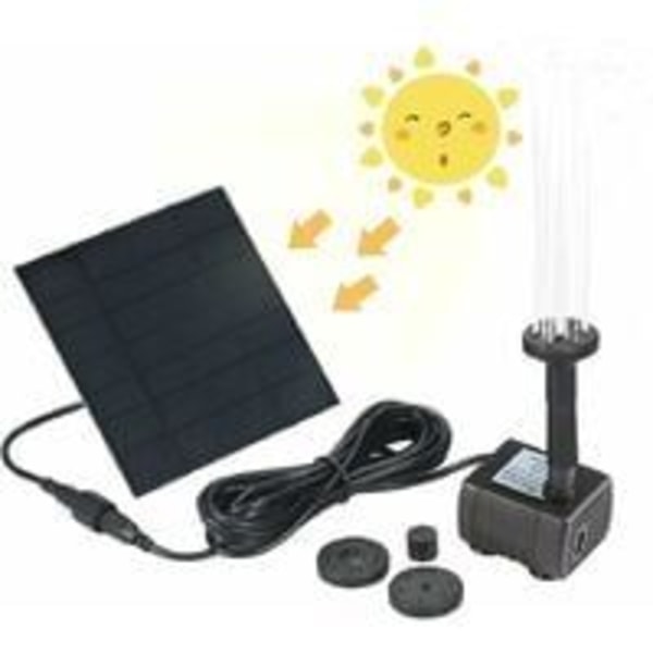Solpump, Solfontän, Solcellsvattenpump, Solpanel Vattenpump Kit, Utomhus Nedsänkbar Vattenpump, Dammpump för Fågelbad