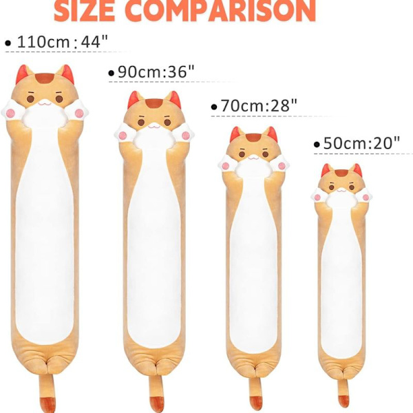 Fyldt dyr Kawaii katteplys pude fyldte legetøj lys orange kat 50 CM