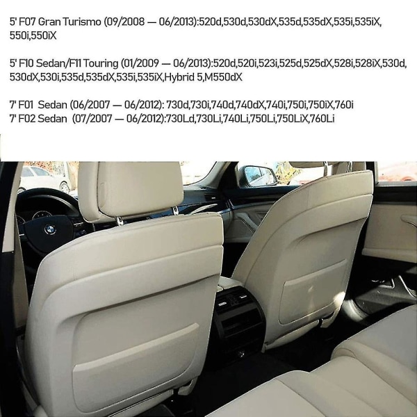 Ryggstödspåse Skydd Pu Bak Stor Fickpanel Skydd För 5/7 F10 F11 F07 F01 F0