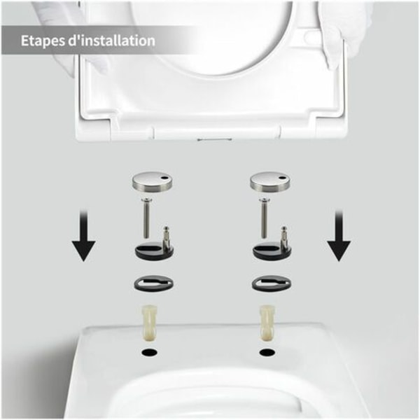 Toiletsæde faldbremse UF toiletskål hvidt toiletsæde til badeværelse toiletsæde