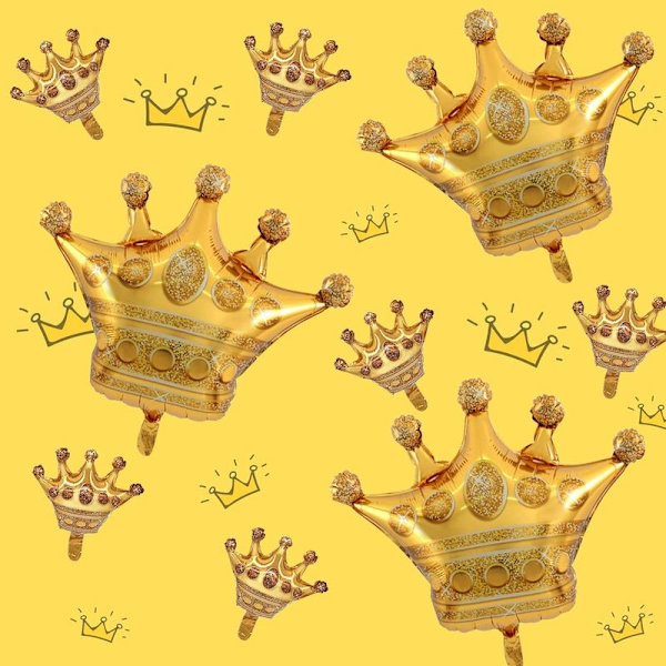 14 stk. kroneballoner til dekoration af kongelige babyshowers -