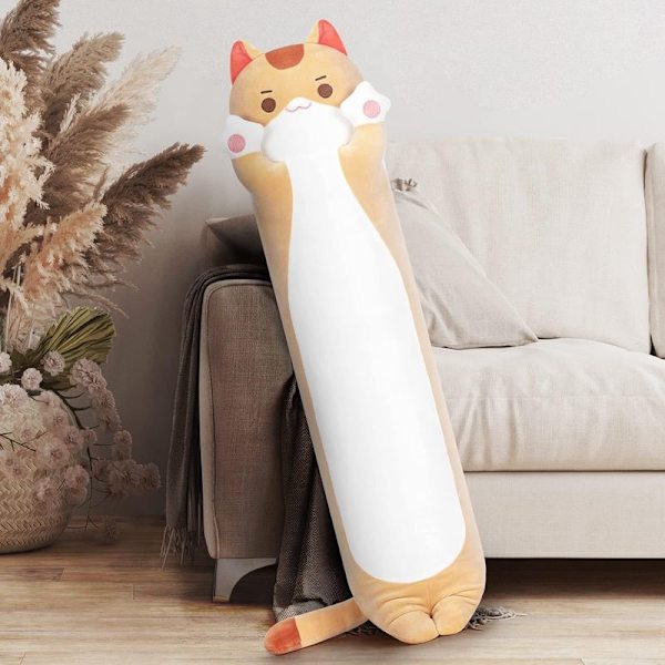 Fyldt dyr Kawaii katteplys pude fyldte legetøj lys orange kat 50 CM