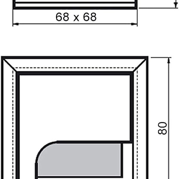 Neliömäinen kaapelikansi: 80 x 80mm musta anodisoitu alumiini, 4 kpl