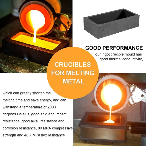 1 kg grafitgötform gjutning tacka degelform silverguld tacka form smältning gjutning raffinering