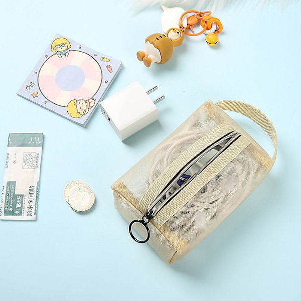 Mesh kosmetik taske, rejseartikler, toilettaske, lavet af nylon fortykket mesh