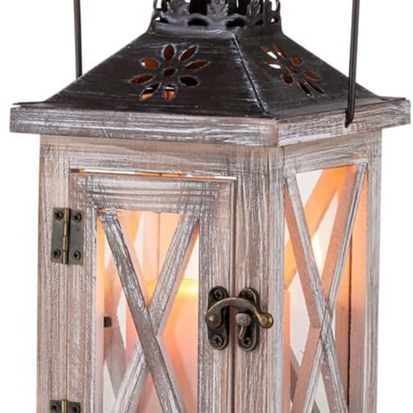 Trälykta, vintage ljusstake, dekorativa ljuslyktor för rustika bröllop