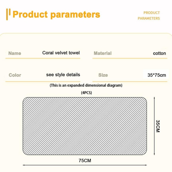 4 stk korallfløyel høy tetthet varp strikket myk og absorberende farget håndkle for voksne ansiktsvask og husholdningsbruk