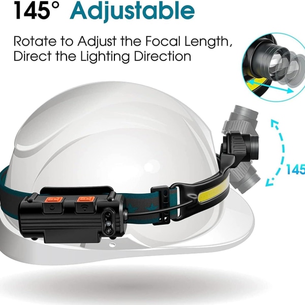 Strålkastare LED uppladdningsbar USB, superljus 1000 lumen strålkastare
