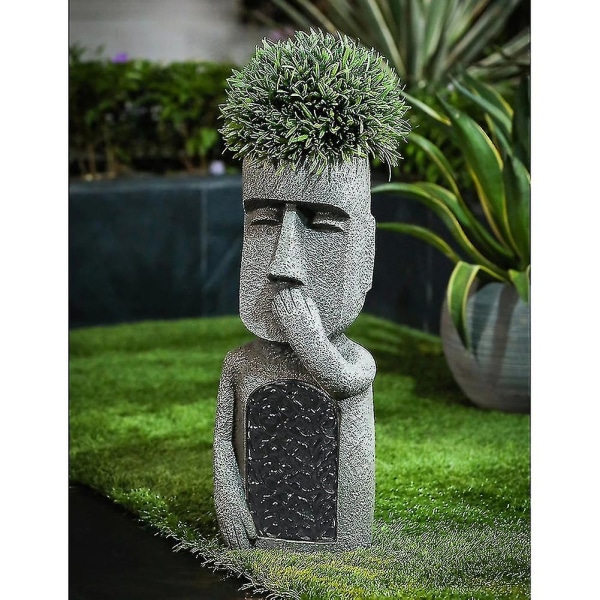 Se og fortell den onde hagen Påskeøya-statuen Kreativ hageskulptur i harpiks
