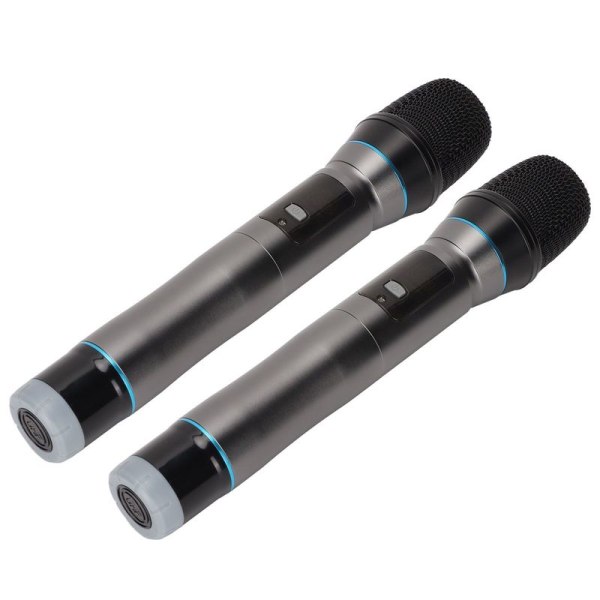 Trådlös UHF-mikrofon med dubbla handhållna mikrofoner