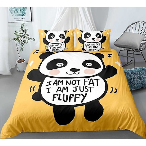 Xm-18# 3d Panda Djur Söta Kit Påslakan Tre Delar Set Fyra Delar Set