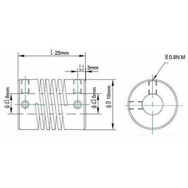 5 st flexibla kopplingar 5 mm till 8 mm NEMA 17 axelkoppling för RepRap 3D-skrivare Prusa i3 eller CNC-maskin