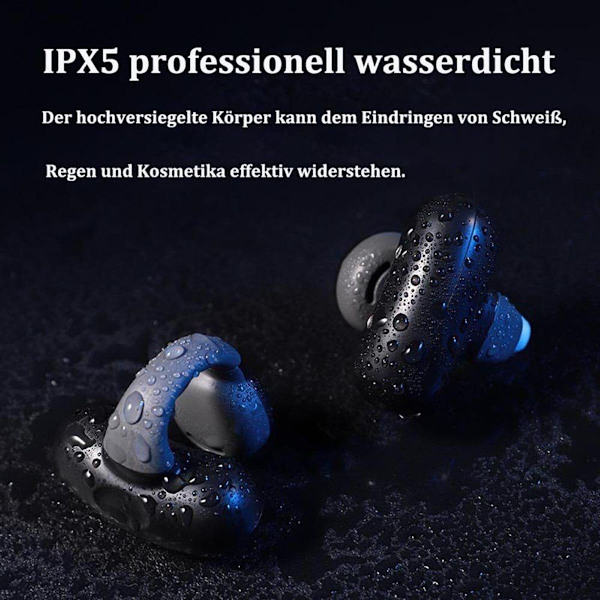 Trådløse Bluetooth-sportshovedtelefoner med øreklips og superlang batterilevetid